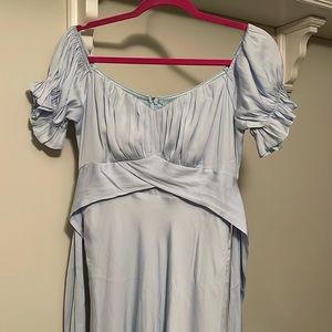 Petal and Pup MICKENNA SWEETHEART FRILL MIDI DRESS Never Worn Light Blue